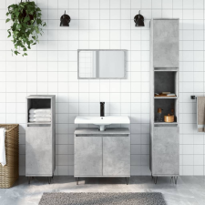  Betonszürke szerelt fa fürdőszobaszekrény 58x33x60 cm fürdőszoba bútor