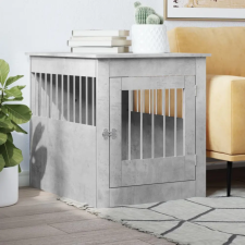  betonszürke szerelt fa kutyaketrec 64,5 x 80 x 71 cm szállítóbox, fekhely kutyáknak