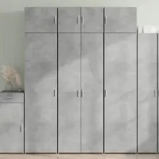  Betonszürke szerelt fa tárolószekrény 70 x 42,5 x 225 cm bútor