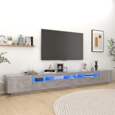  betonszürke TV-szekrény LED-lámpákkal 300 x 35 x 40 cm bútor