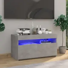  Betonszürke TV-szekrény LED-világítással 75 x 35 x 40 cm bútor