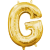 Betűs Gold, Arany mini G betű fólia lufi 33 cm