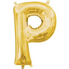 Betűs Gold, Arany mini P betű fólia lufi 33 cm party kellék