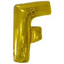 Betűs Gold, Arany óriás F betű fólia lufi 110 cm party kellék