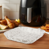 bewello Air fryer sütőpapír - olaj nélküli sütőhöz - mintás, négyzet - 23 cm - 50 db / csomag (BW1031B)