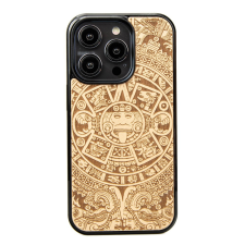 Bewood Aztec Calendar Aniegre tok iPhone 15 Pro - barna tok és táska