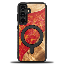 Bewood Neons Paris MagSafe-kompatibilis tok Samsung Galaxy S24 - barna-piros tok és táska