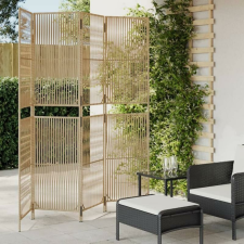 Bézs 4 paneles polyrattan térelválasztó bútor