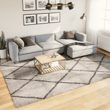  Bézs és antracit hosszú szálú bozontos modern szőnyeg 240x340cm lakástextília