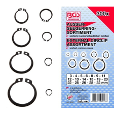 BGS Külső Seeger-gyűrű klt. 300-részes barkácsolás, csiszolás, rögzítés