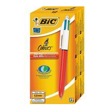 Bic Golyóstoll, 0,3 mm, nyomógombos, négyszínű, BIC "4 Colours Fine" (199810) toll
