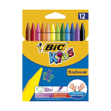 Bic Zsírkréta BIC KIDS PlastiDecor kerek hegyezett 12 színű kréta