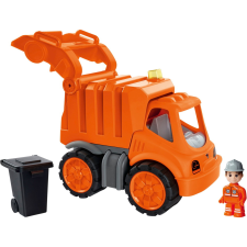 BIG Power-Worker Szemetesautó figurával - Narancssárga autópálya és játékautó