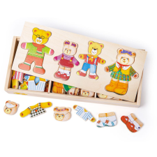 Bigjigs fa öltöztető puzzle Mackó család puzzle, kirakós