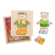 Bigjigs fa öltöztető puzzle Mrs. Bear 18 db puzzle, kirakós