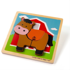 Bigjigs fa puzzle Ló 4 db puzzle, kirakós