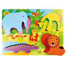 Bigjigs fa puzzle Szafari 5 db puzzle, kirakós