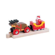 Bigjigs Rail fa Mikulás szán + sín kreatív és készségfejlesztő