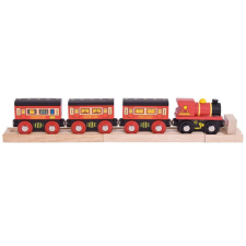 Bigjigs Rail fa Távolsági vonat + vagon kreatív és készségfejlesztő