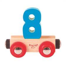 Bigjigs Rail fa vagon 8-as számmal kreatív és készségfejlesztő