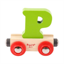 Bigjigs Rail fa vagon P betűvel kreatív és készségfejlesztő