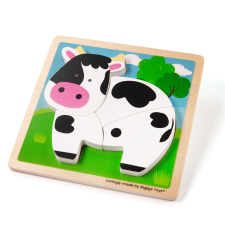 Bigjigs Toys beillesztős puzzle tehenes puzzle, kirakós