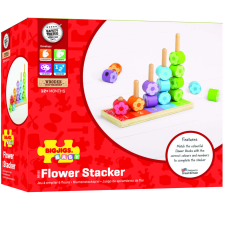 Bigjigs Toys virágok számolása fa játék kreatív és készségfejlesztő