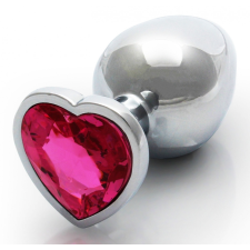  Bijou Heart Gem M – ezüst-rózsaszín anális gyöngy 7 cm anál