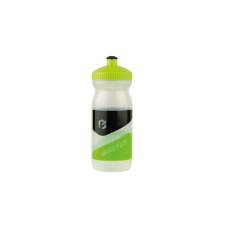 BikeFun 2020 műanyag kulacs, 600 ml, csavaros, átlátszó-zöld kulacs, kulacstartó