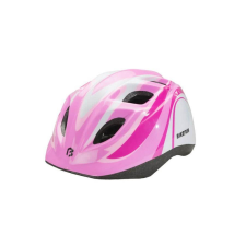 BikeFun Junior gyerek bukósisak, M-es (52-56 cm), pink-fehér kerékpáros sisak