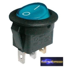  billenő kapcsoló 2pol./3pin ON-OFF 250V/6A (kerekített) - átlátszó kék villanyszerelés