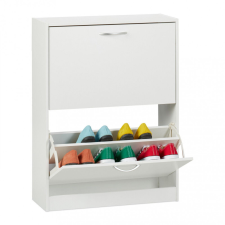  Billenőajtós cipősszekrény fehér 2 fiókos 80x60x24 cm 10048932_340 bútor