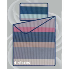 Billerbeck Bianka 4 részes pamut-szatén ágyneműhuzat, Happy Stripe (605) lakástextília