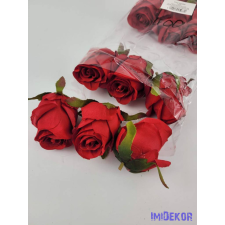  Bimbós rózsa selyem fej 6 cm - Piros dekorációs kellék