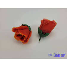  Bimbós rózsa selyemvirág fej M5,5 cm - Piruló narancs dekoráció