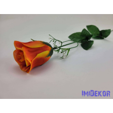  Bimbós rózsa szálas selyemvirág 50 cm - Narancsos dekoráció