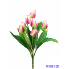  Bimbós tulipán 9 fejes selyem csokor 43cm - Átmenetes Pink dekoráció