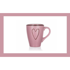 Bingoo Kerámia bögre HEART 310ml, rózsaszín 60324988 bögrék, csészék