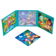 Bino 88129 Bino mágneses puzzle, Vidám állatok 3 az 1-ben puzzle, kirakós