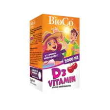 BioCo D3-vitamin 2000 NE cseresznye ízű rágótabletta 90db vitamin és táplálékkiegészítő