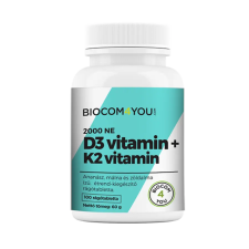 Biocom Vitamin D3 2000 IU+K2 100 tabletta - Biocom vitamin és táplálékkiegészítő