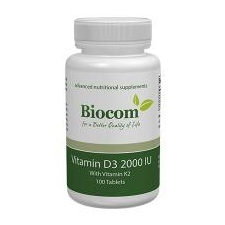 Biocom Vitamin D3 2000 IU tabletta K-vitaminnal 100 db vitamin és táplálékkiegészítő