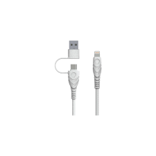 BIOnd BIO-CT-IP USB Type-C / USB Type-A apa - Lightning apa Adat és töltő kábel - Fehér (1.5m) kábel és adapter