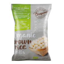  Biopont bio extrudált barna rizsgolyó enyhén sós 100 g reform élelmiszer