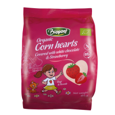  Biopont bio extrudált fehércsokoládés-epres kukorica szív gluténmentes 45 g reform élelmiszer