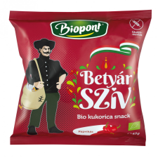 Biopont bio kukorica snack betyár szív paprikás ízesítéssel 45 g előétel és snack