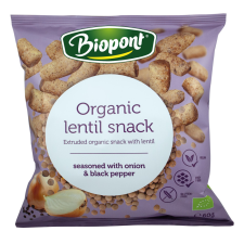 BioPont Extrudált lencse hagymás-borsos ízesítésű 60 g reform élelmiszer