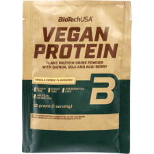 BioTech vegan protein vaníliás sütemény ízű fehérje italpor 25 g vitamin és táplálékkiegészítő