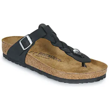 Birkenstock Lábujjközös papucsok Gizeh Braided LEOI Black Fekete 38 női papucs