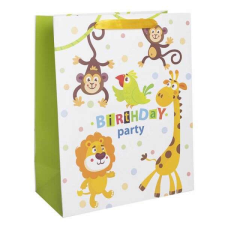  Birthday party ajándéktasak - állatos - 32x26 cm ajándéktasak
